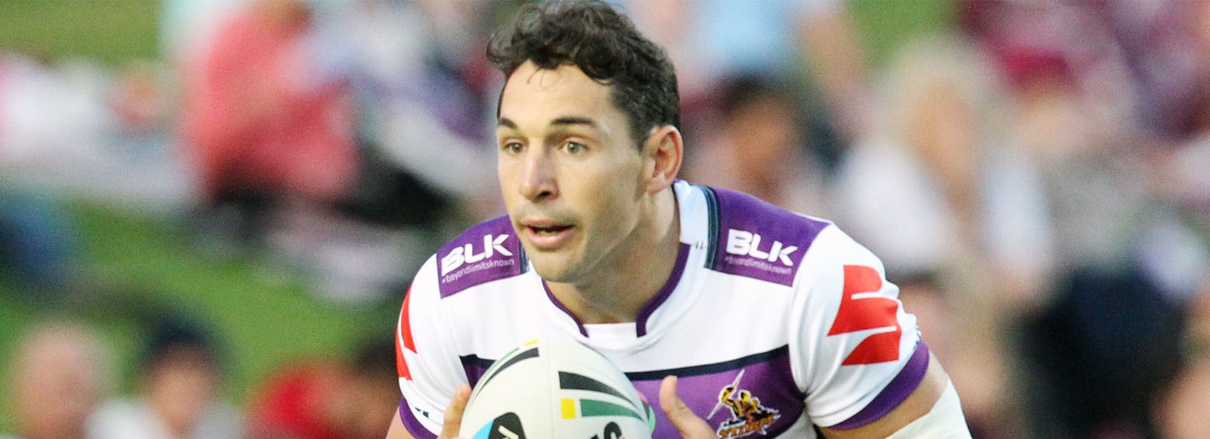 Billy Slater in action during Melbourne's Round 2 loss to Manly at Brookvale Oval.