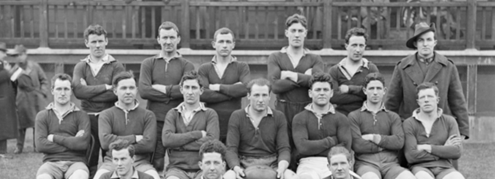 Stan Carpenter (back row; second from left) was captain of Newcastle in their first season in 1908.