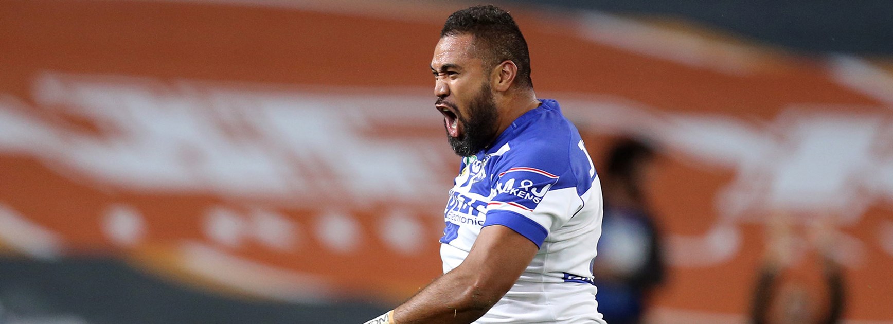 Frank Pritchard celebrates his second try of the season.