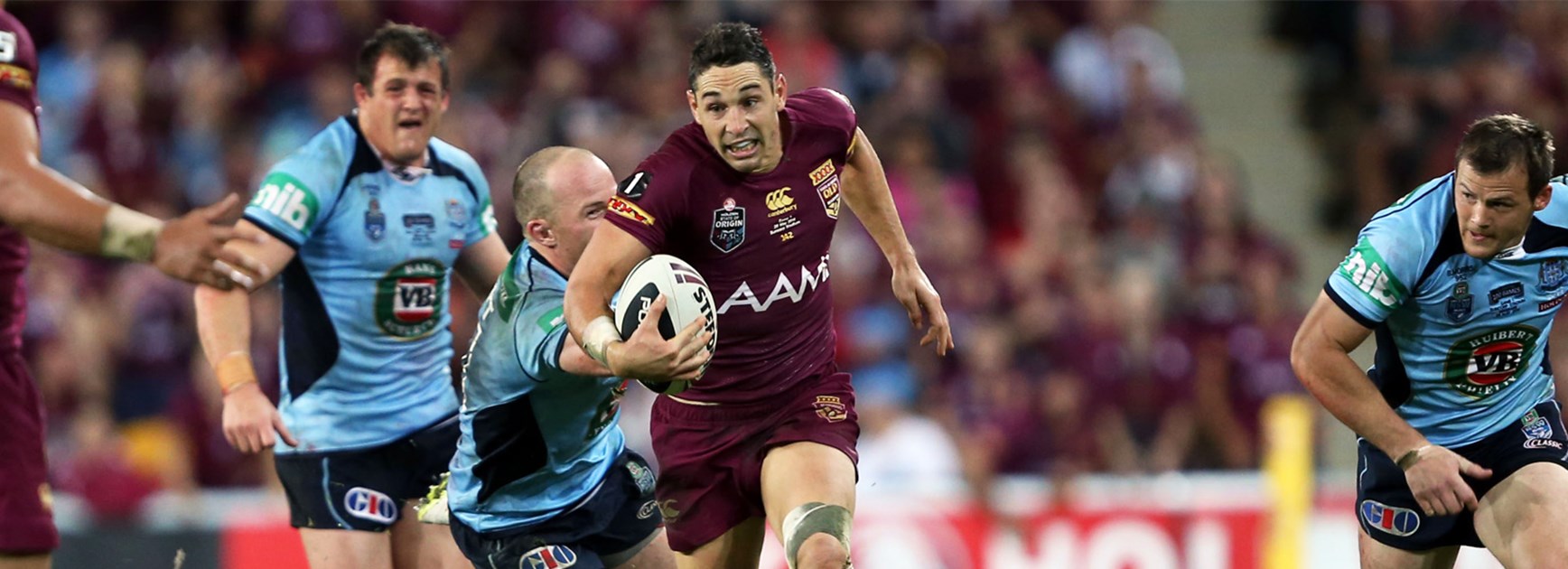 Billy Slater makes a break for the Maroons during last year's State of Origin series.