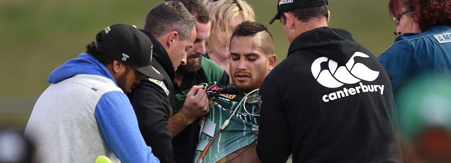 Marmin Barba is recovering well after collapsing on the field during Ipswich's 52-6 win over the Capras on Saturday.
