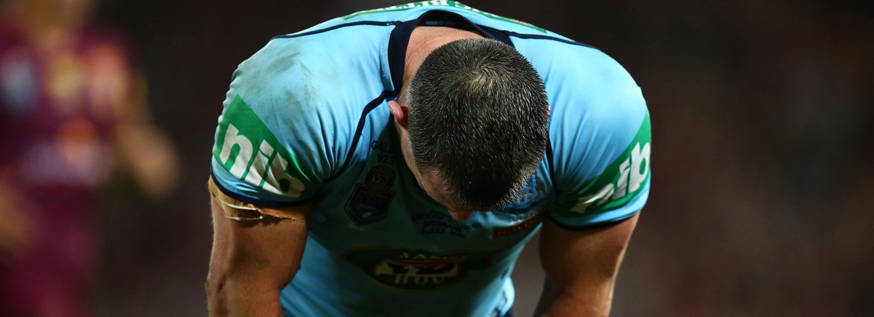 Paul Gallen dejected following his side's loss in Game Three.