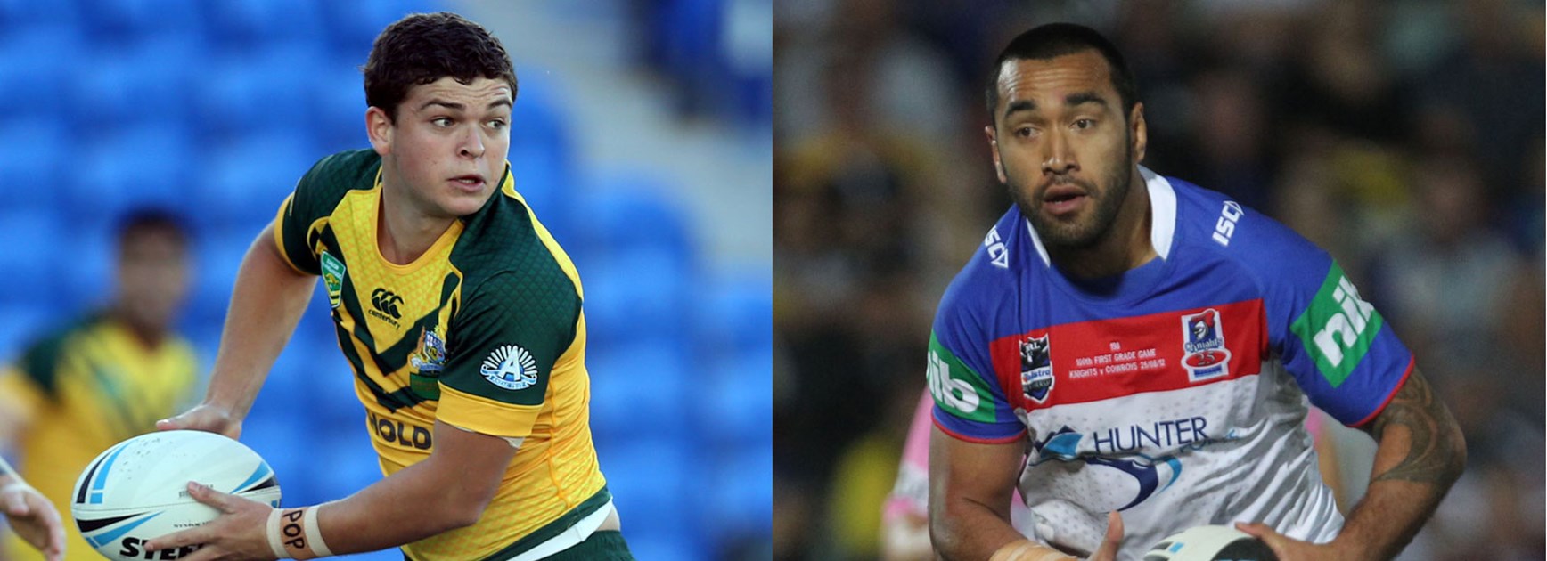 Junior Kangaroos half Ashley Taylor and former Knight Zeb Taia have signed two-year deals with the Titans.