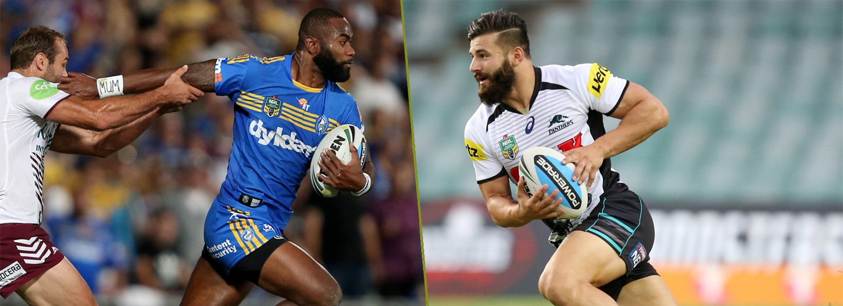 Rampaging wingers Semi Radradra and Josh Mansour are two of the hardest men to stop in the NRL.