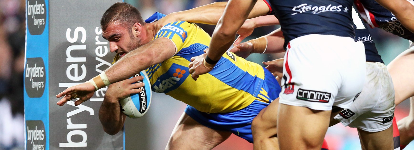Tim Mannah was the unlikely first try-scorer for the Eels against the Roosters on Saturday night.