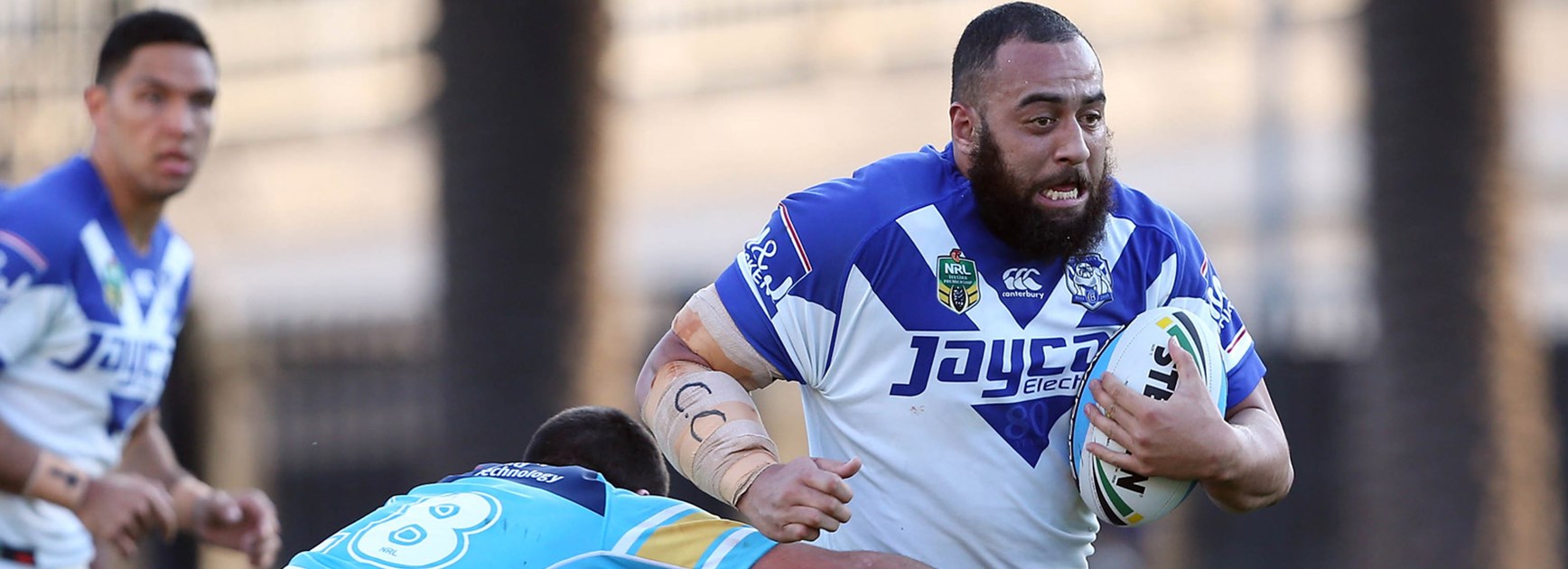 Bulldogs prop Sam Kasiano starred against the Titans in Round 23.