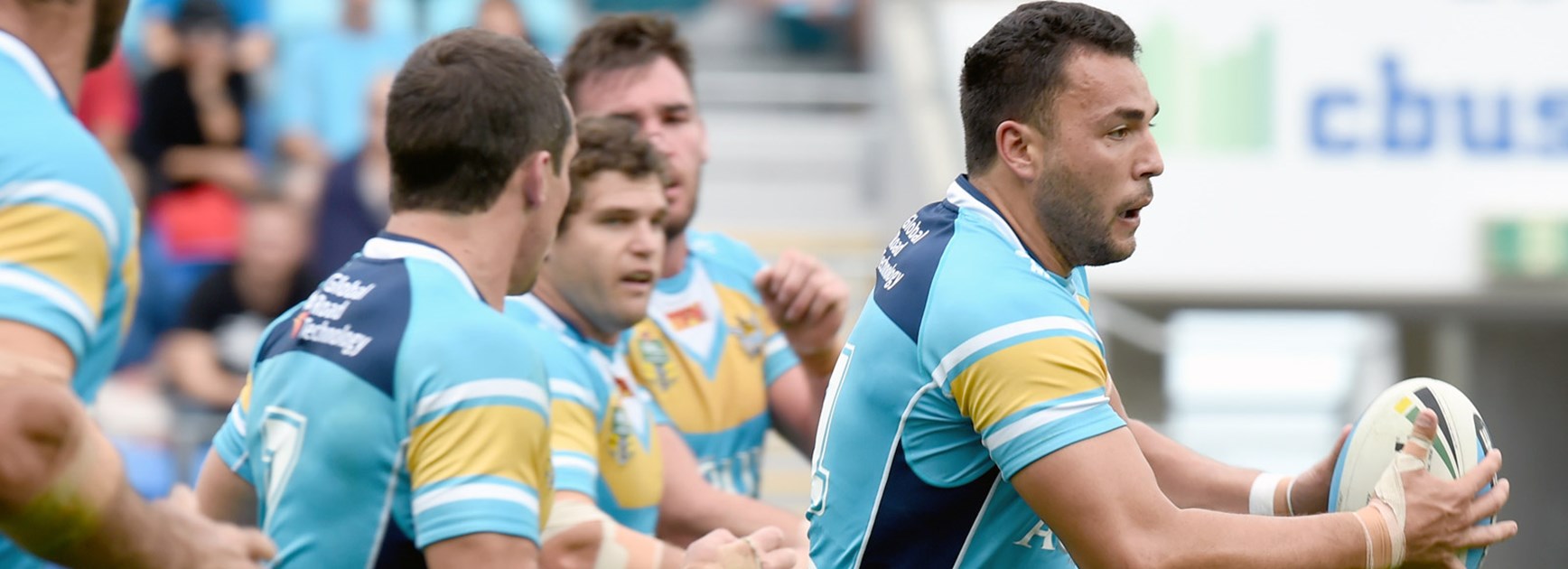 Titans back-rower Ryan James in action during his side's win over the Raiders.