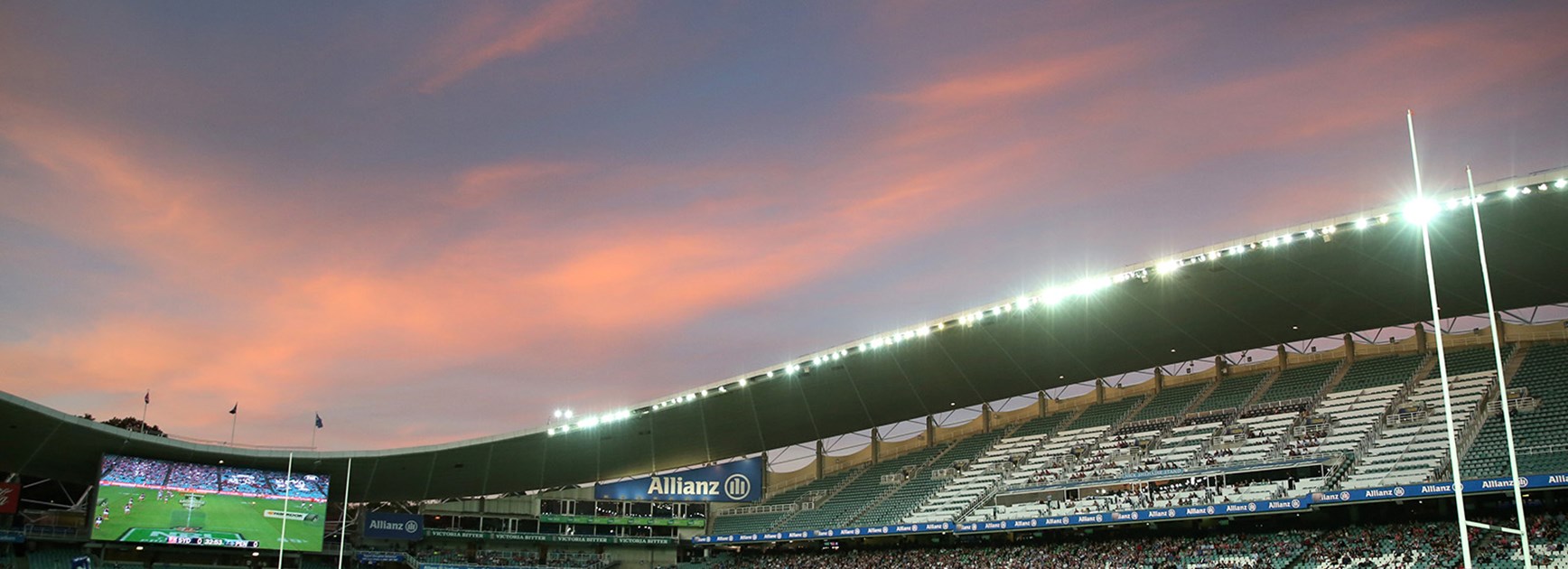 The sun sets on Allianz Stadium.