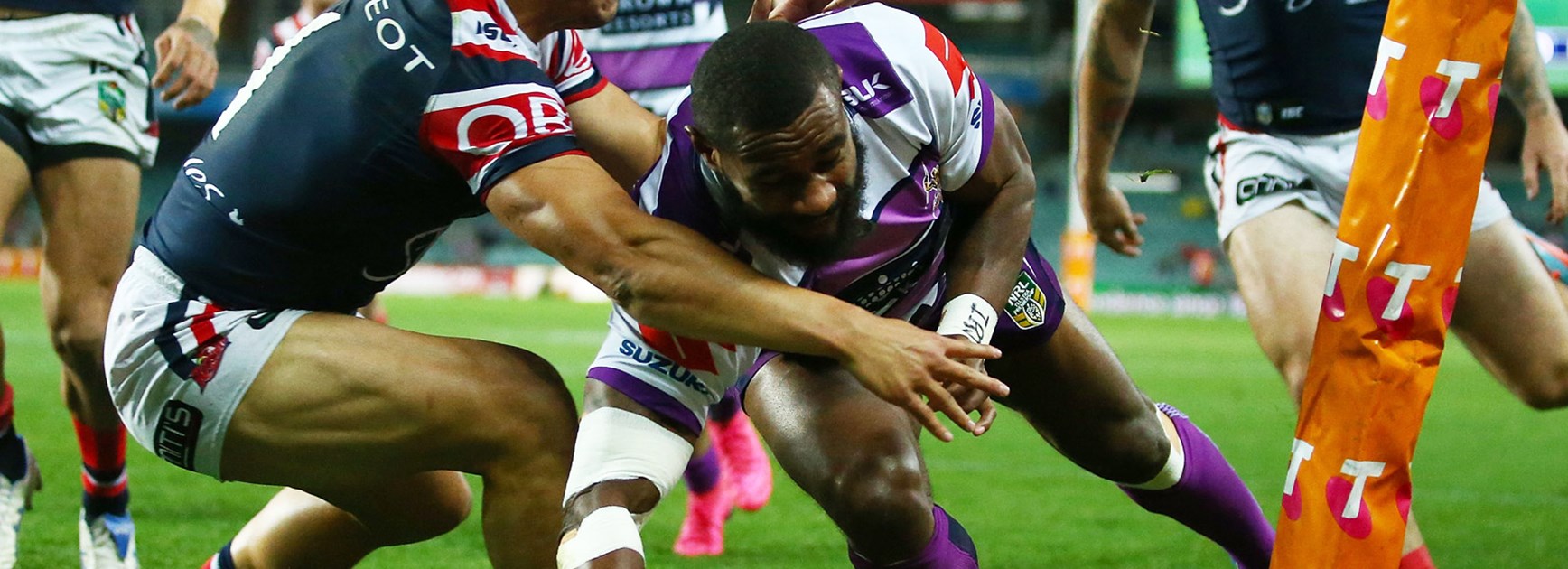 Storm winger Marika Koroibete is touch and go for Melbourne's preliminary final.