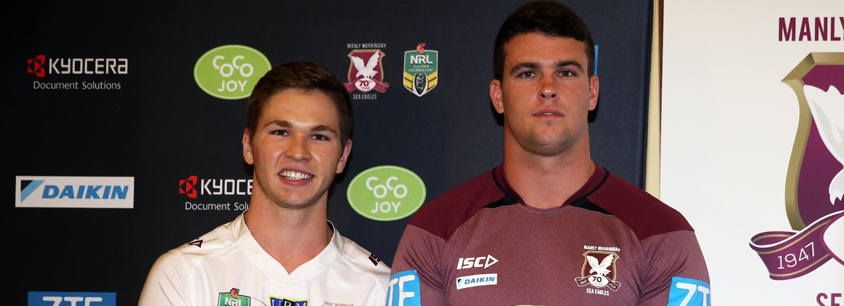 New Sea Eagles signings Matt Parcell and Darcy Lussick.
