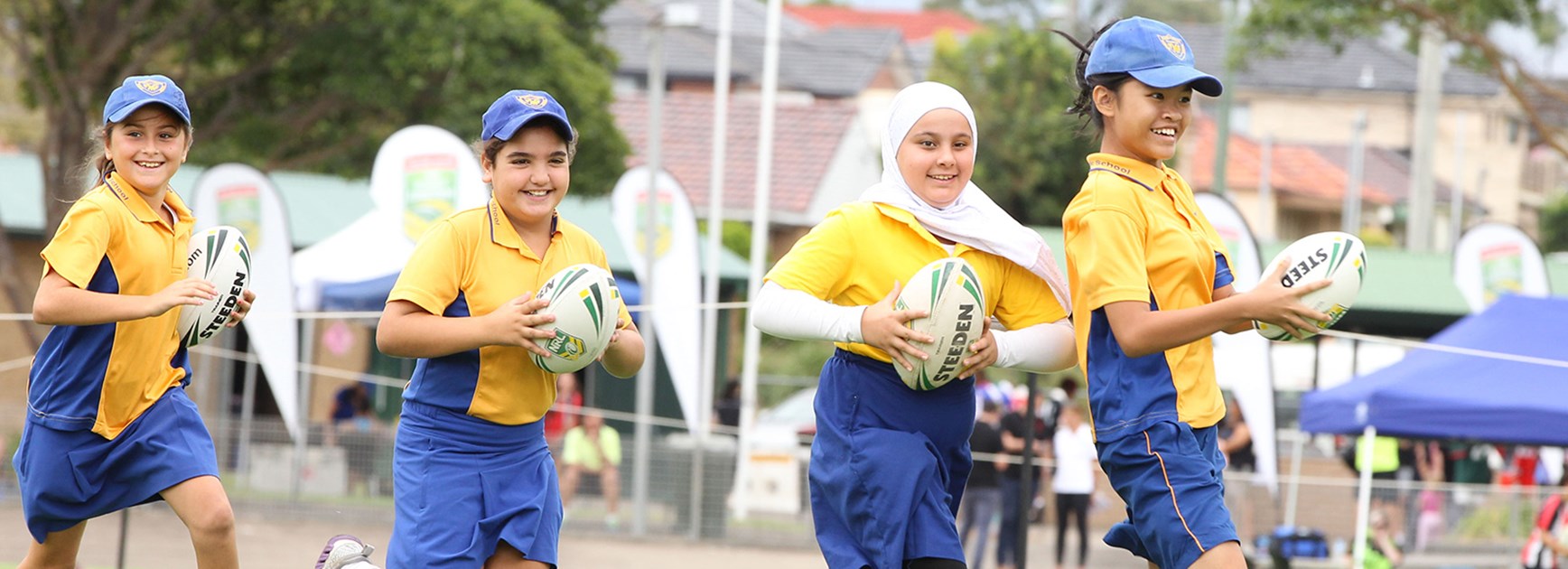 Children from many cultural backgrounds came together for Play NRL Harmony Day.