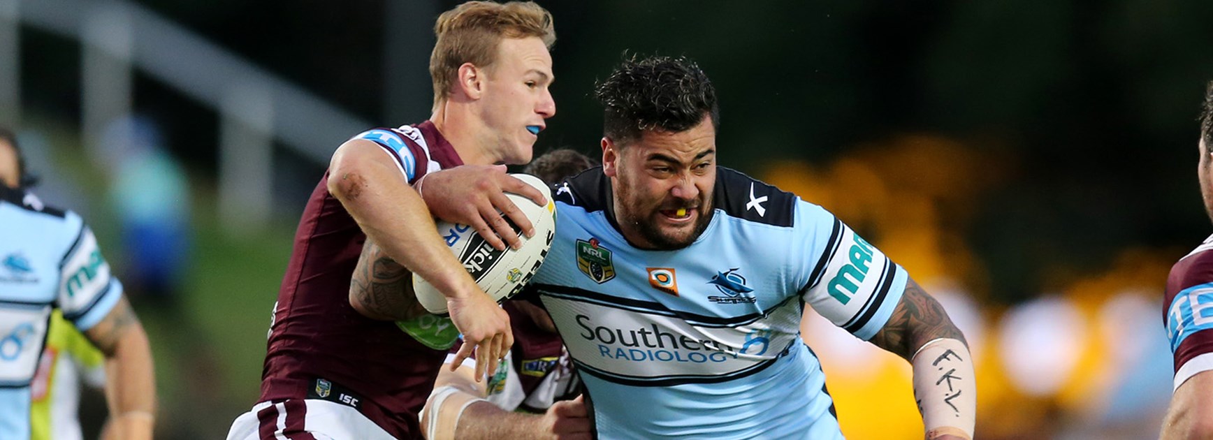 Andrew Fifita makes a run against Manly in Round 3.
