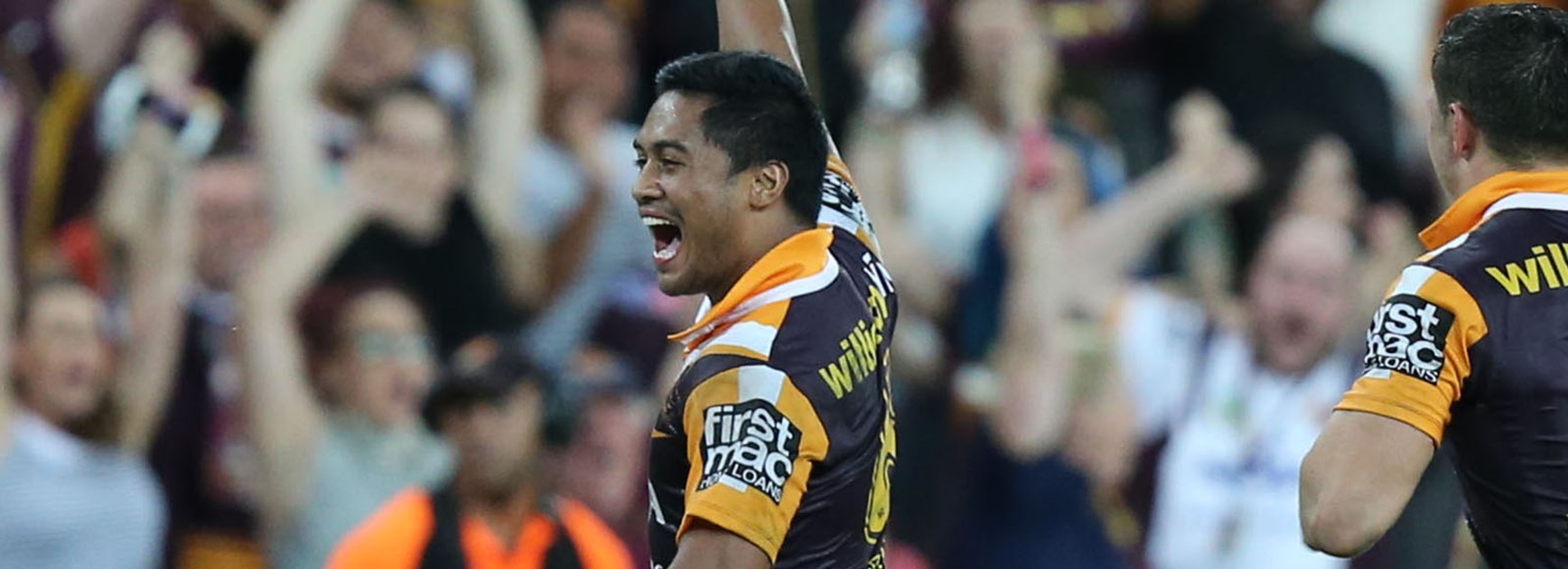 Anthony Milford celebrates after kicking the game winning field goal in the Grand Final rematch.