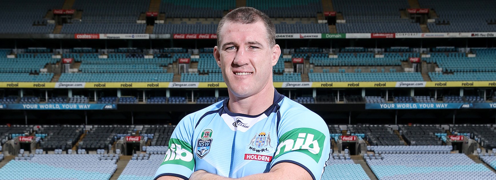 NSW captain Paul Gallen at the 2016 State of Origin Launch at ANZ Stadium.