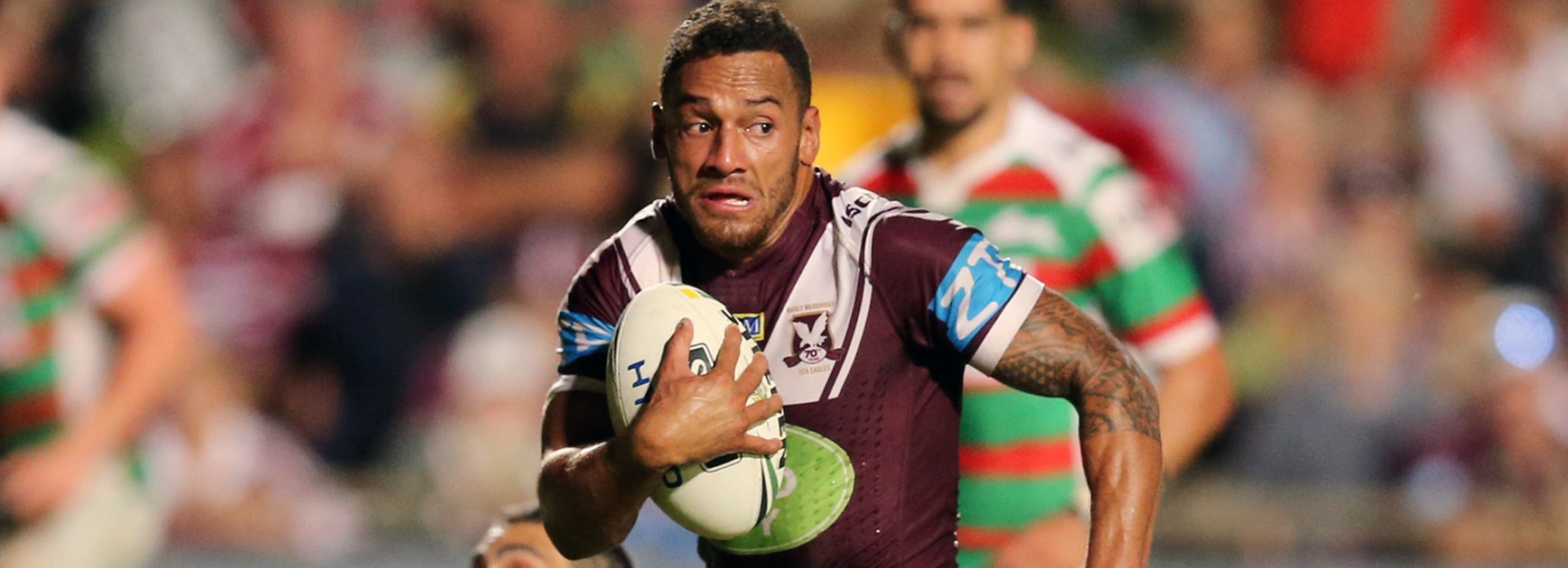 Sea Eagles halfback Apisai Koroisau scored a try against Souths in Round 5.