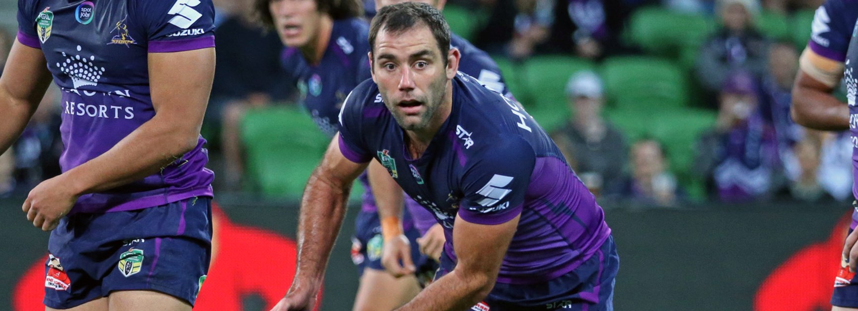 Storm captain Cameron Smith against the Bulldogs in Round 6.