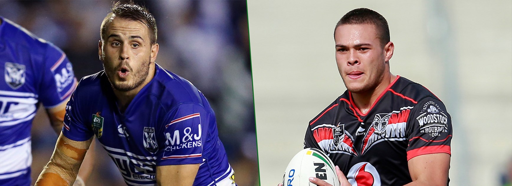 Josh Reynolds will line up against the Warriors' new five-eighth Tui Lolohea this week.