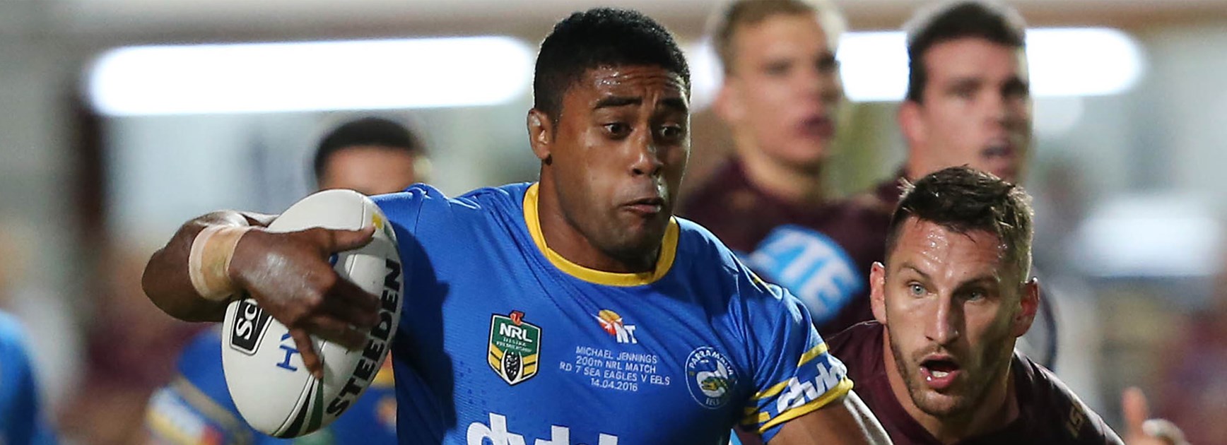 Michael Jennings scored a double for Parramatta against the Sea Eagles in Round 7.
