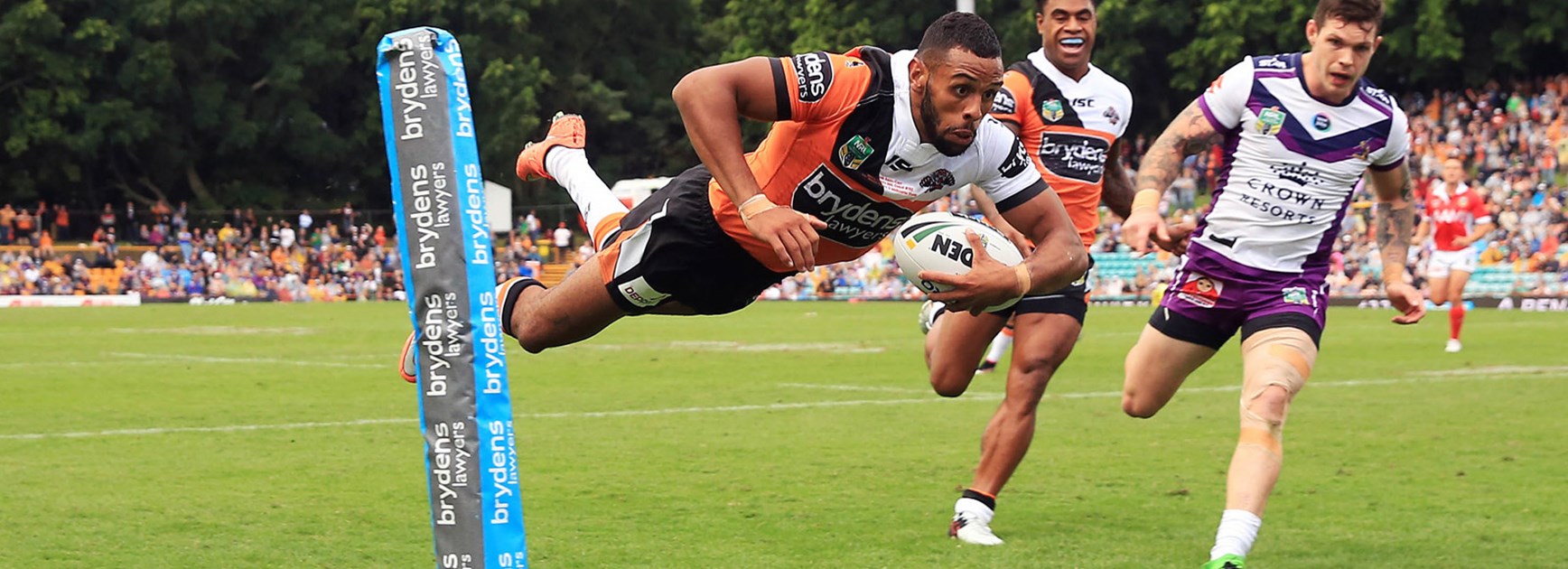Josh Addo-Carr scored on debut for Wests Tigers against Melbourne.