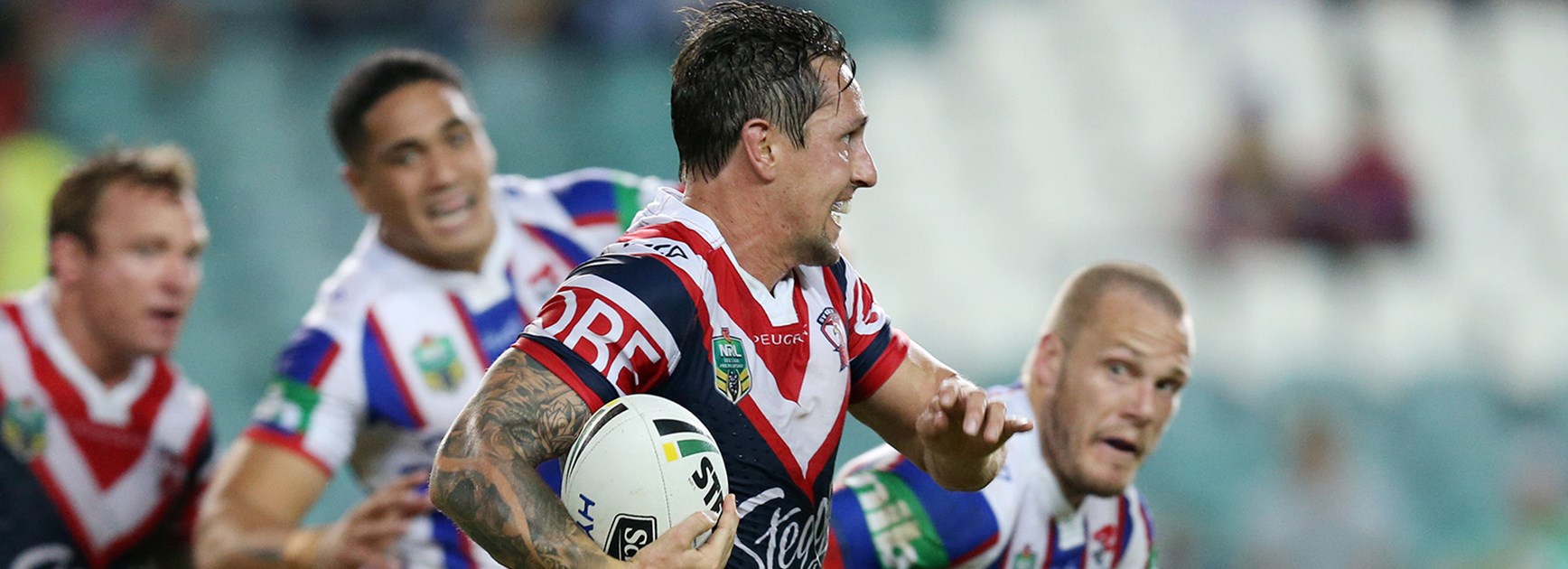 Mitchell Pearce scored in his first game of 2016 against the Knights in Round 9.