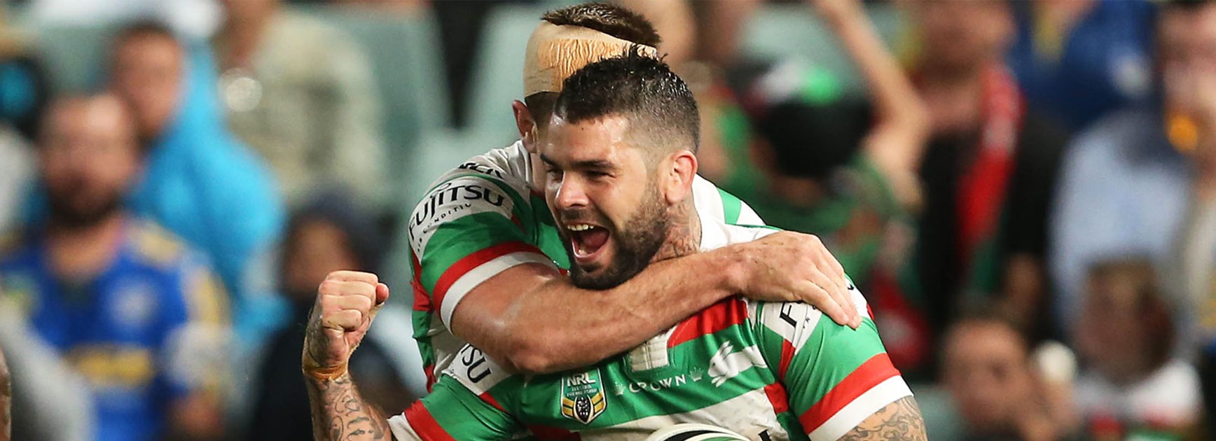 Adam Reynolds celebrates during South Sydney's Round 10 win over the Eels.