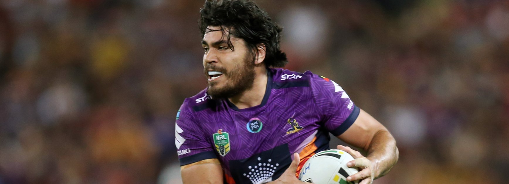 Storm forward Tohu Harris was immense against the Cowboys at Suncorp Stadium.