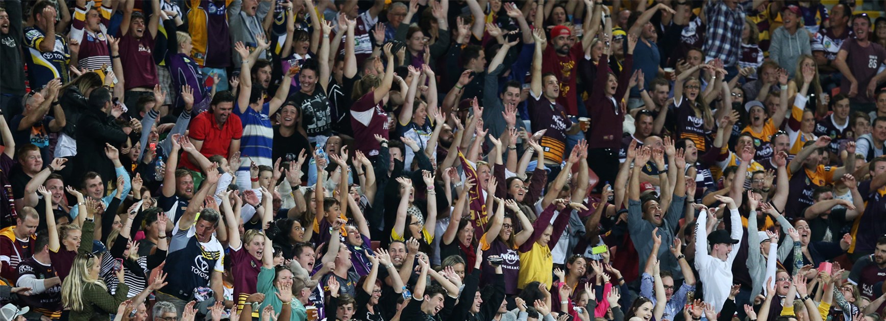 Fans at the NRL double-header at Suncorp Stadium in Round 10.