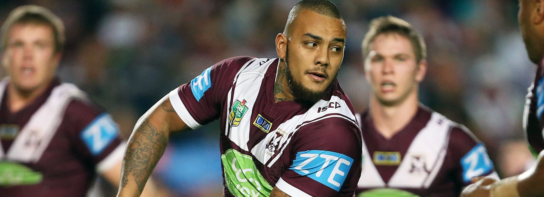 Manly prop Addin Fonua-Blake scored two tries against the Cowboys in Round 16.