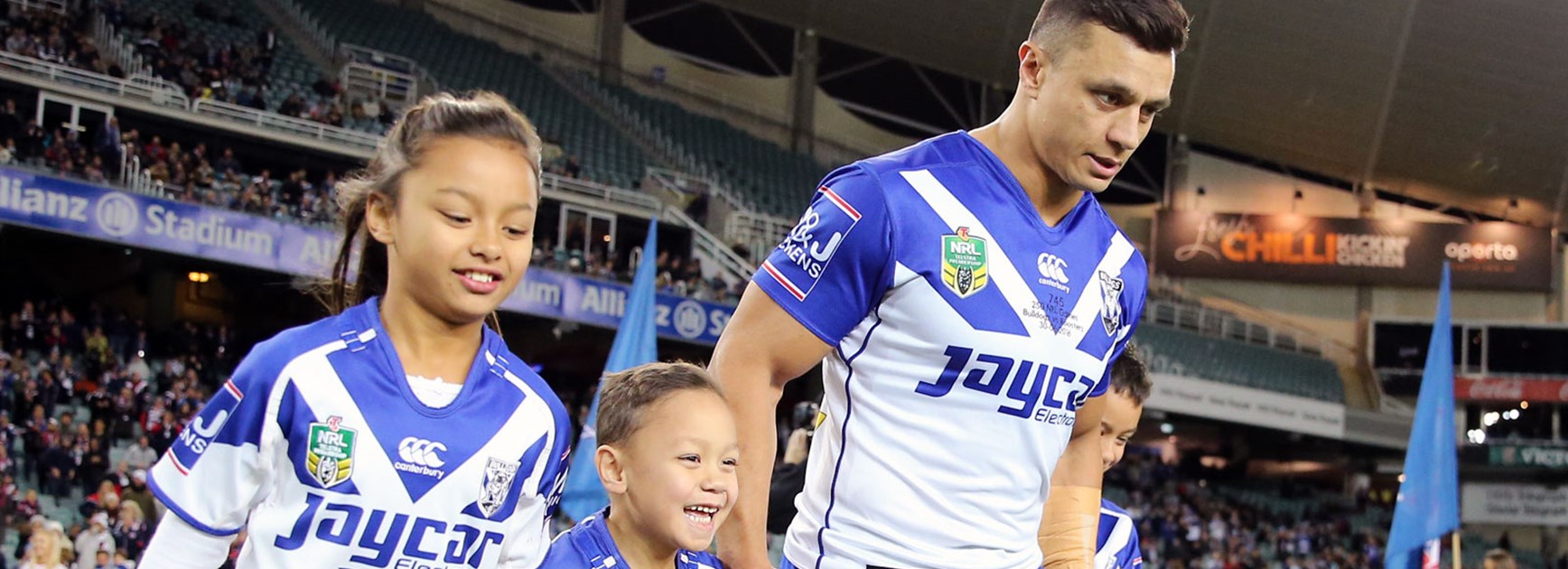 Bulldogs winger Sam Perrett made his 250th NRL appearance against his former club the Roosters in Round 17.