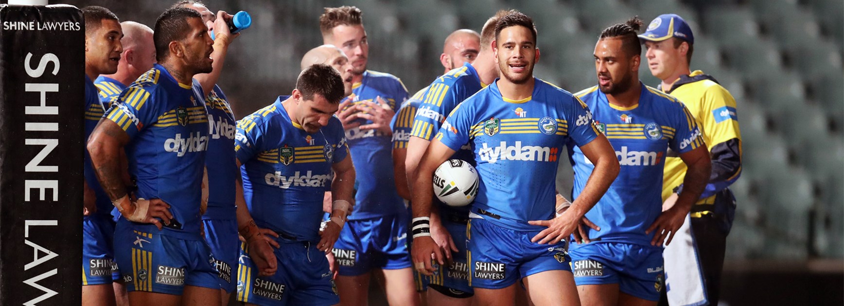 The Parramatta Eels during Friday's clash with the Roosters.