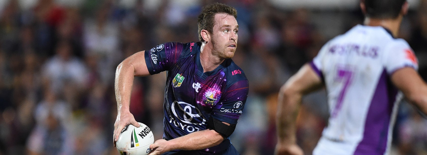 Michael Morgan in action without Johnathan Thurston in Round 21.
