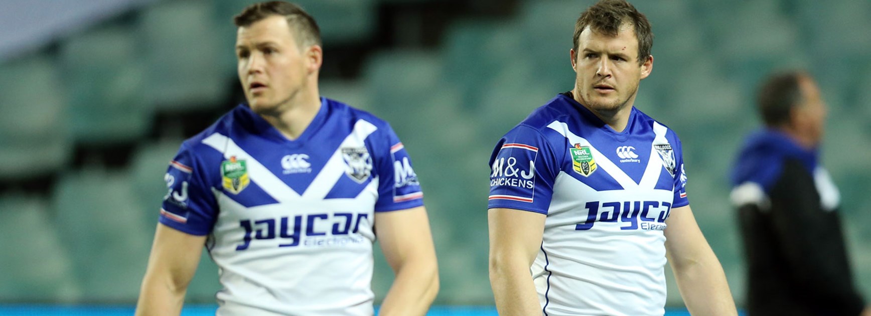 Brett and Josh Morris played together for the first time in 2016 in the Bulldogs' Round 17 win over the Roosters.