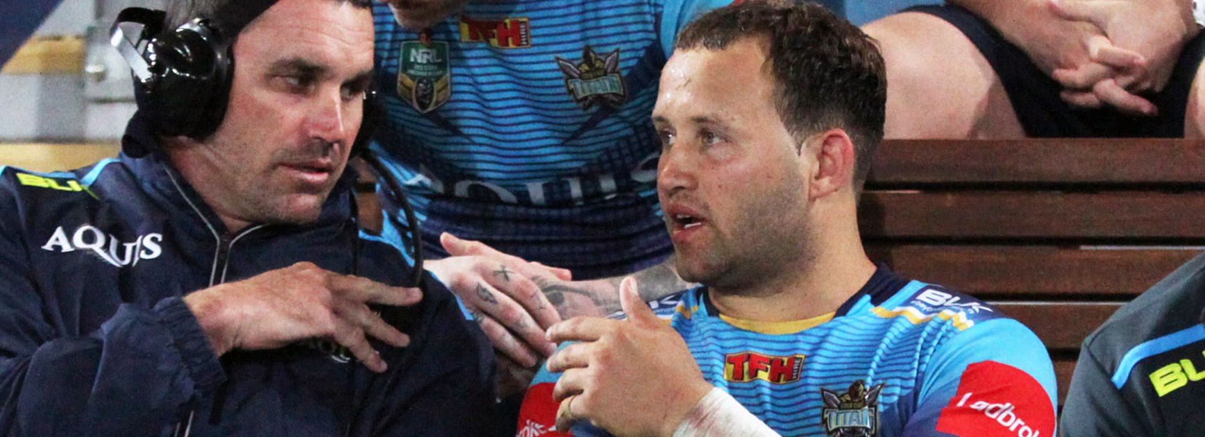 Titans playmaker Tyrone Roberts picked up a knee injury against the Sharks in Round 21.
