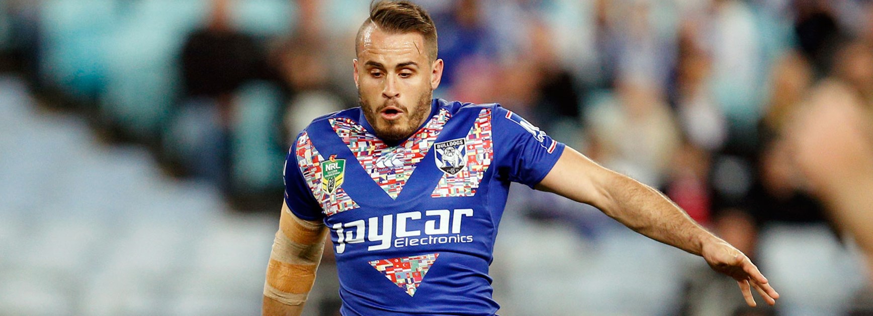 Bulldogs five-eighth Josh Reynolds against the Sea Eagles in Round 23.