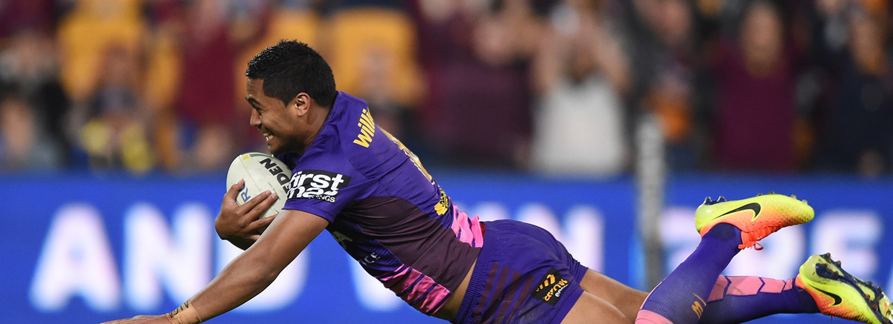 Anthony Milford scores with a big swan dive.