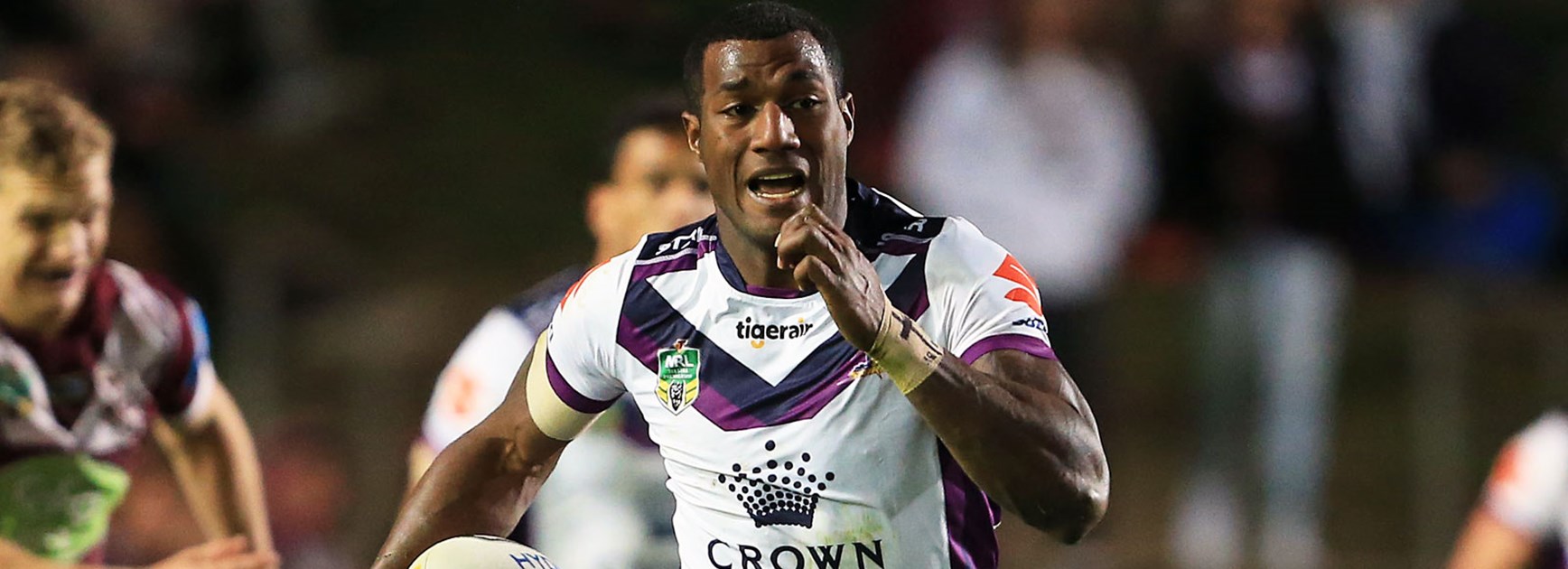 Storm winger Suliasi Vunivalu scored four tries in the opening half of his side's clash with the Sea Eagles.