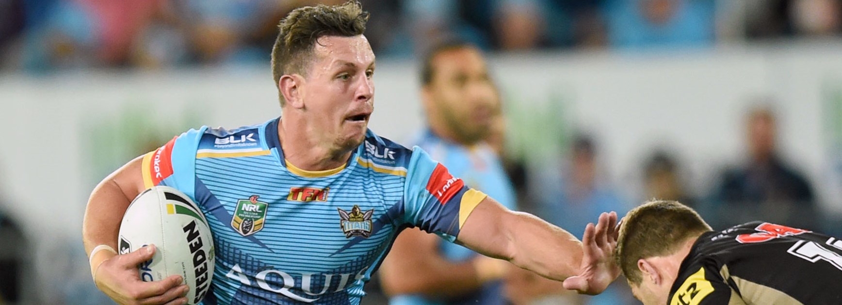 Titans lock Greg Bird against the Panthers in Round 25.