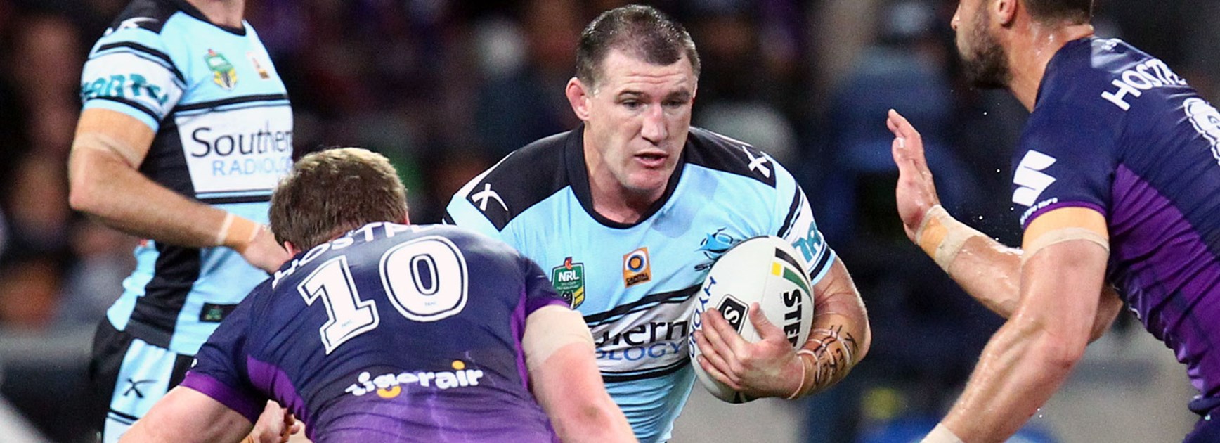 Sharks captain Paul Gallen against the Storm in Round 26.