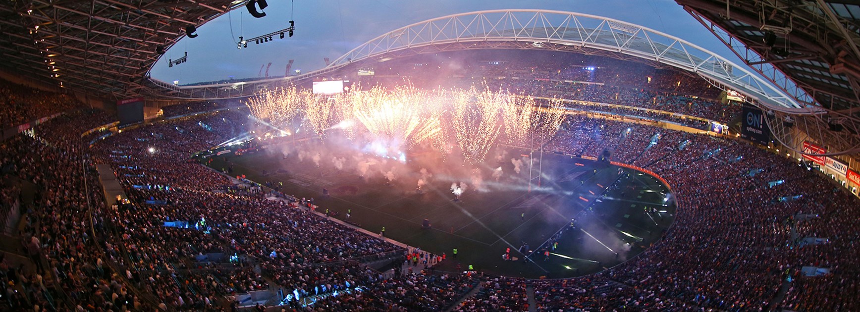 Pre-game show at the 2015 NRL Telstra Premiership Grand Final at ANZ Stadium.