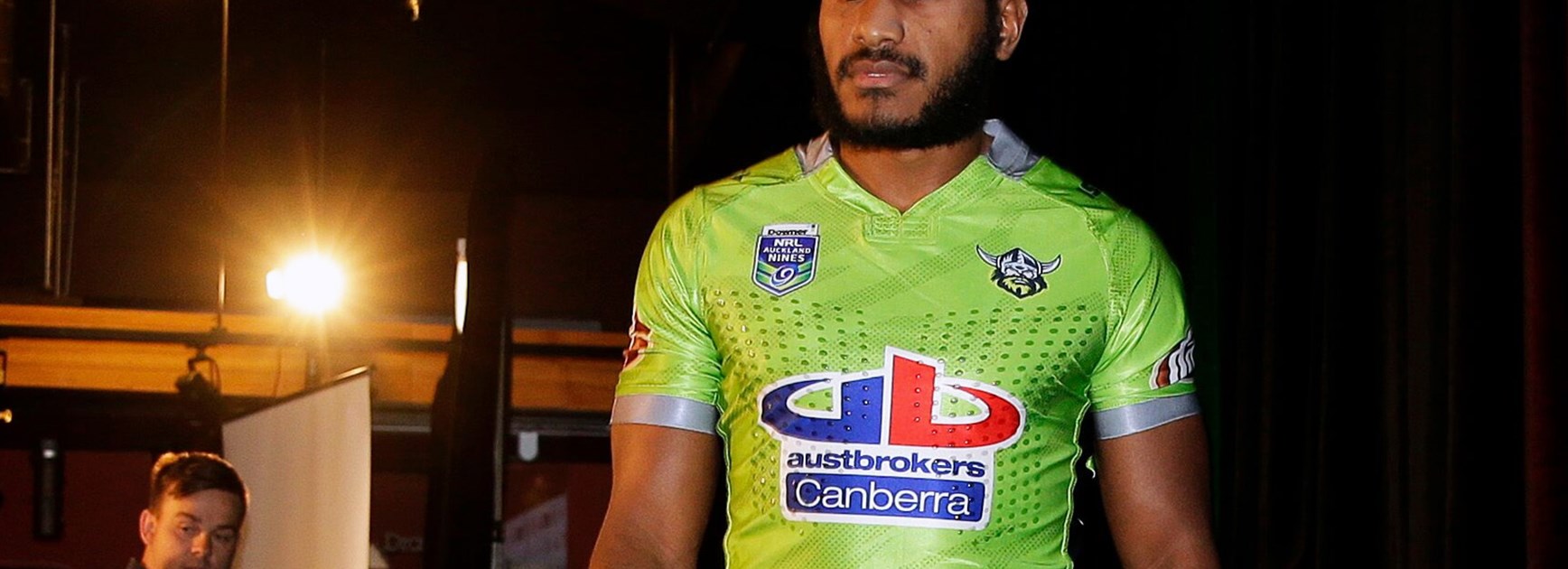 Raiders winger Kato Ottio at the launch of the 2017 NRL Downer Auckland Nines.