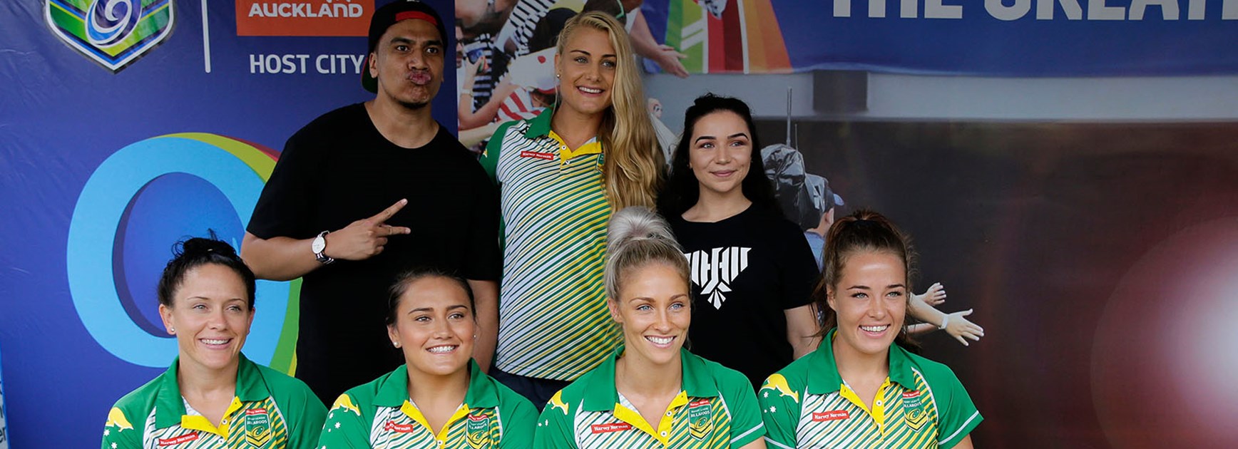The Jillaroos have some fun at the Downer NRL Auckland Nines fan day.