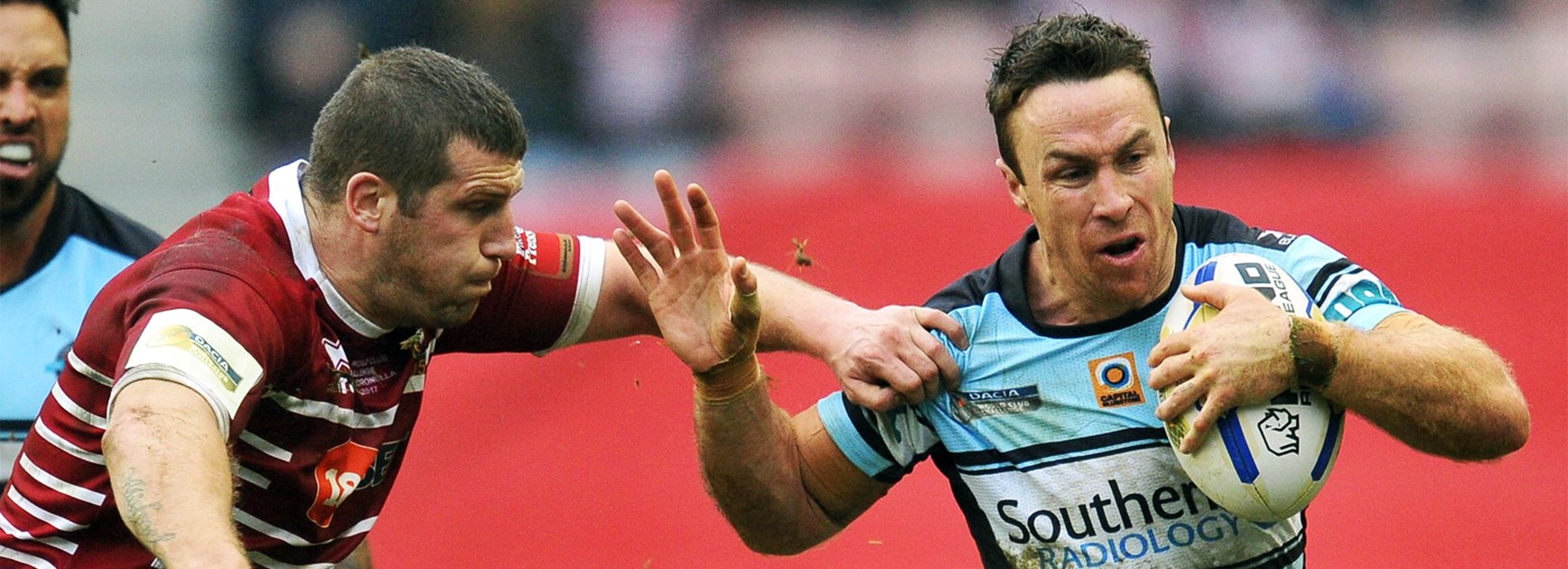 James Maloney takes a run for Cronulla in the World Club Challenge.