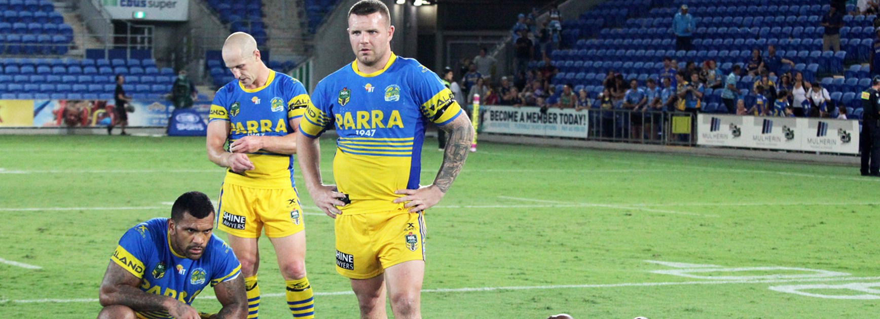 The Eels after their Round 3 loss to the Titans.
