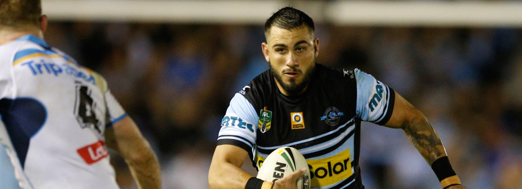 Jack Bird in action for the Sharks against the Titans.