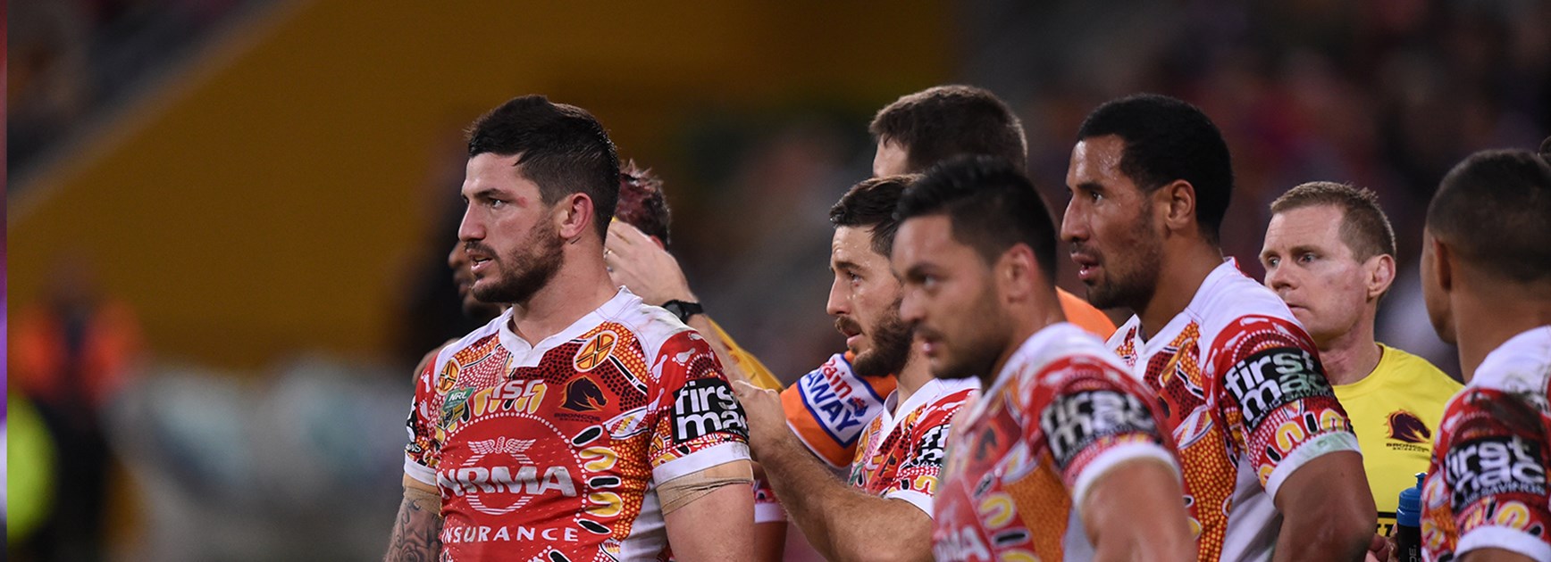 Broncos dejected after getting belted by the Storm in Round 17.