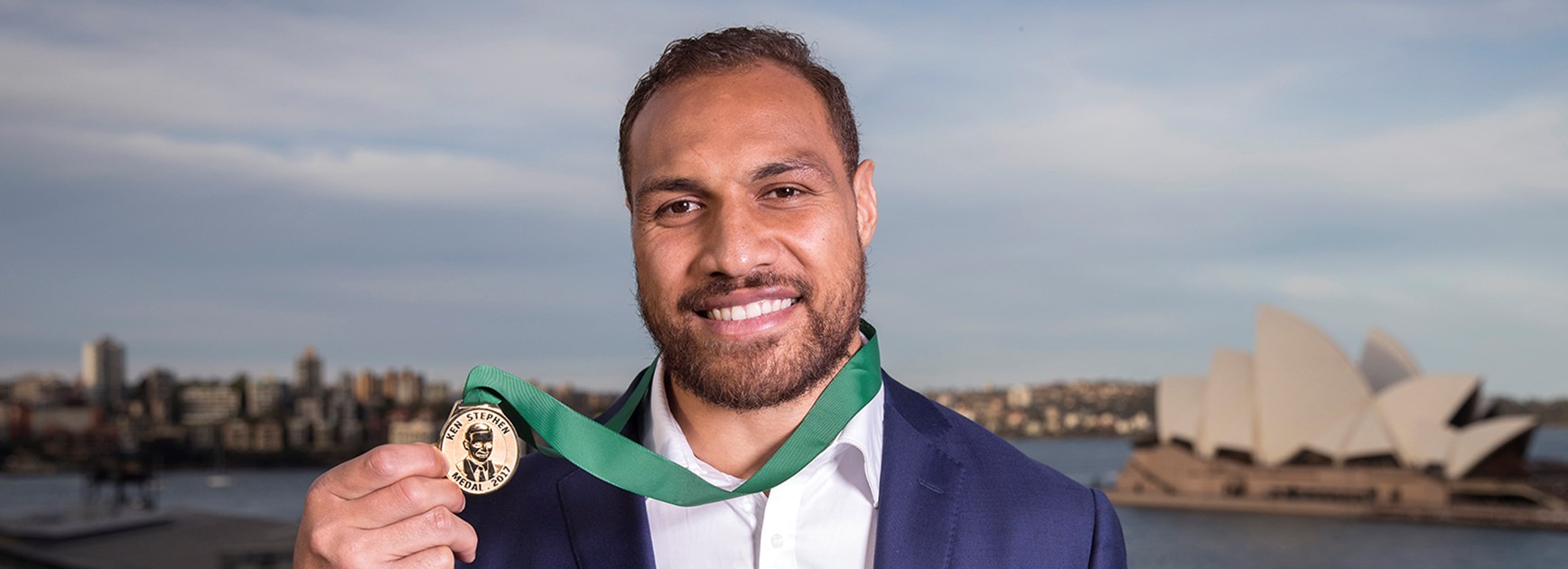 Cronulla Sharks forward Sam Tagataese has been awarded the 2017 Ken Stephen Medal for service to community.