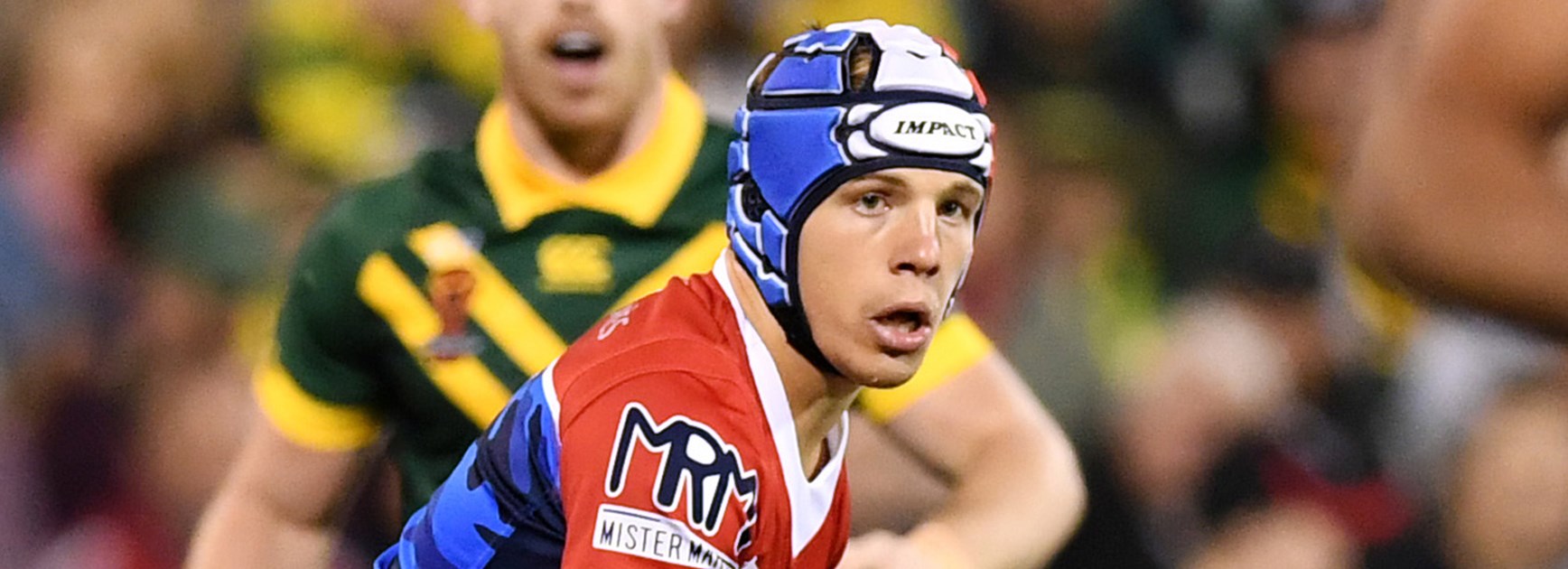 France captain Theo Fages playing against Australia in the 2017 World Cup.