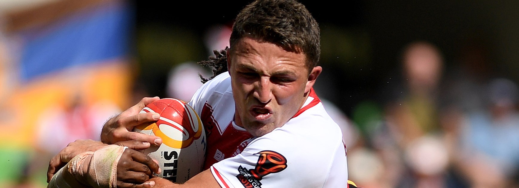Sam Burgess returned from a knee injury in England's quarter-final win over PNG.