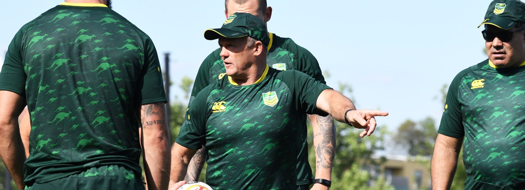 Trevor Gillmeister at Kangaroos training ahead of the World Cup final.