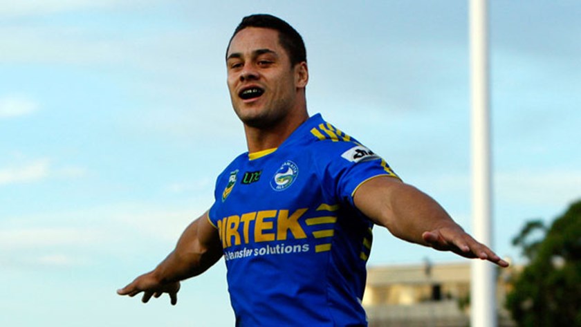 Jarryd Hayne during his previous stint with the Parramatta Eels.